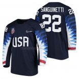 Camiseta Hockey USA Bobby Sanguinetti 2018 Olympic Azul