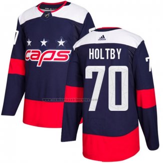 Camiseta Hockey Washington Capitals Braden Holtby Autentico 2018 Stadium Series Azul