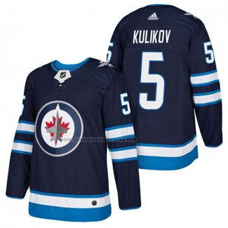 Camiseta Hockey Winnipeg Jets Dmitry Kulikov Autentico Primera 2018 Azul